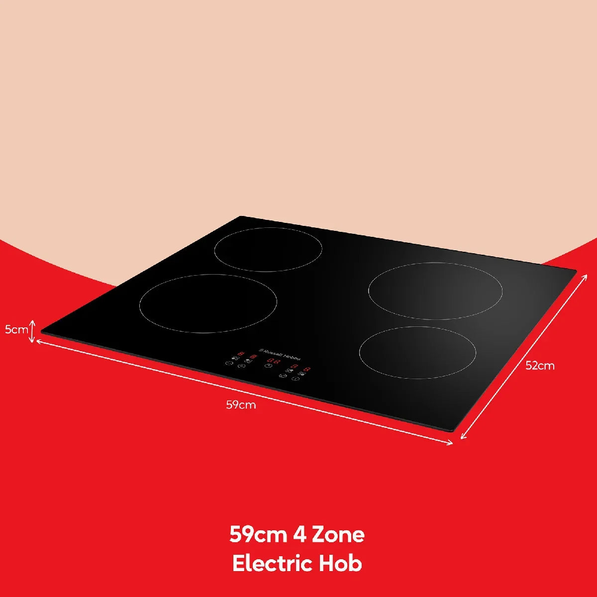 Russell Hobbs RH60EH413B 59cm 4 Zone Electric Hob with Touch Control in Black