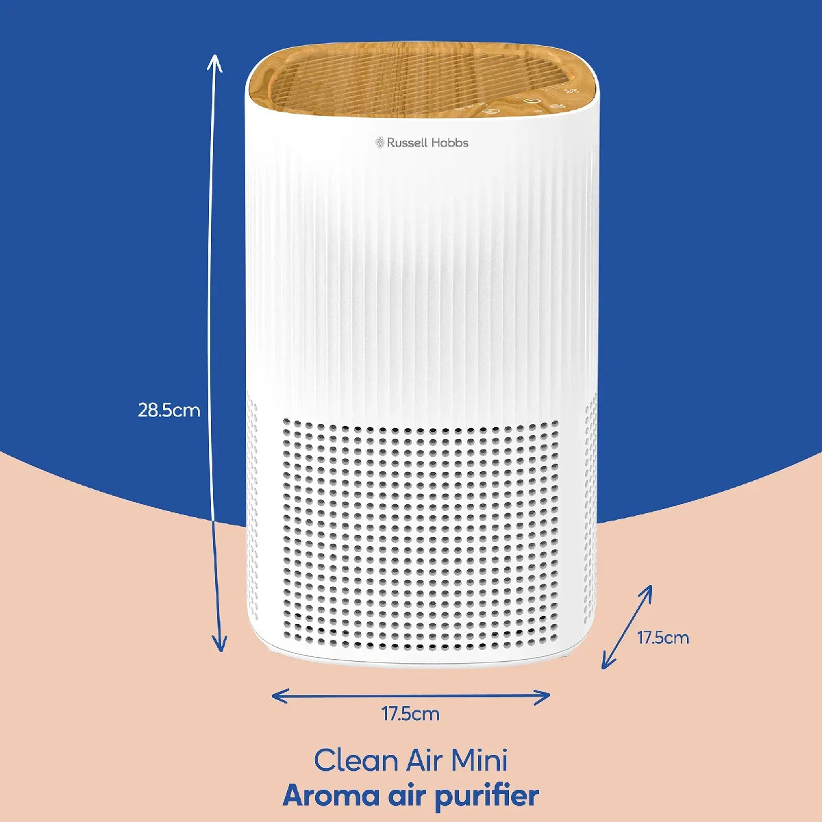Russell Hobbs RHAP1032WDW, Clean Air Mini Aroma Air Purifier in Wood & White