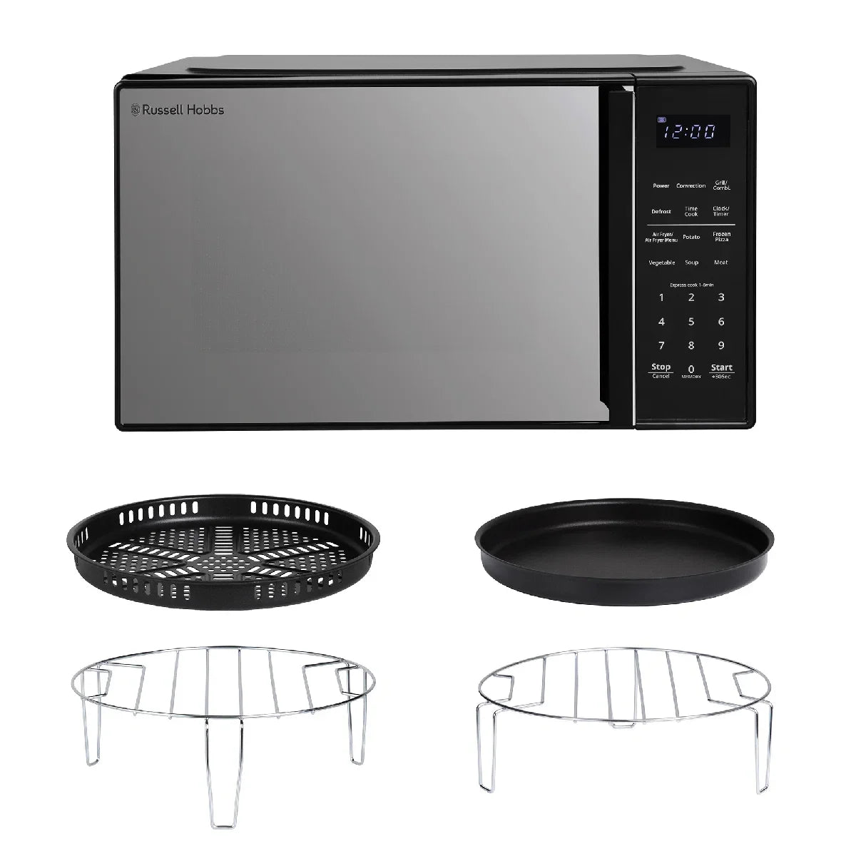 Russell Hobbs® RHMTAF2302B 23L 4-in-1 Touch Control Digital Combination Microwave with Air Fryer Function in Black