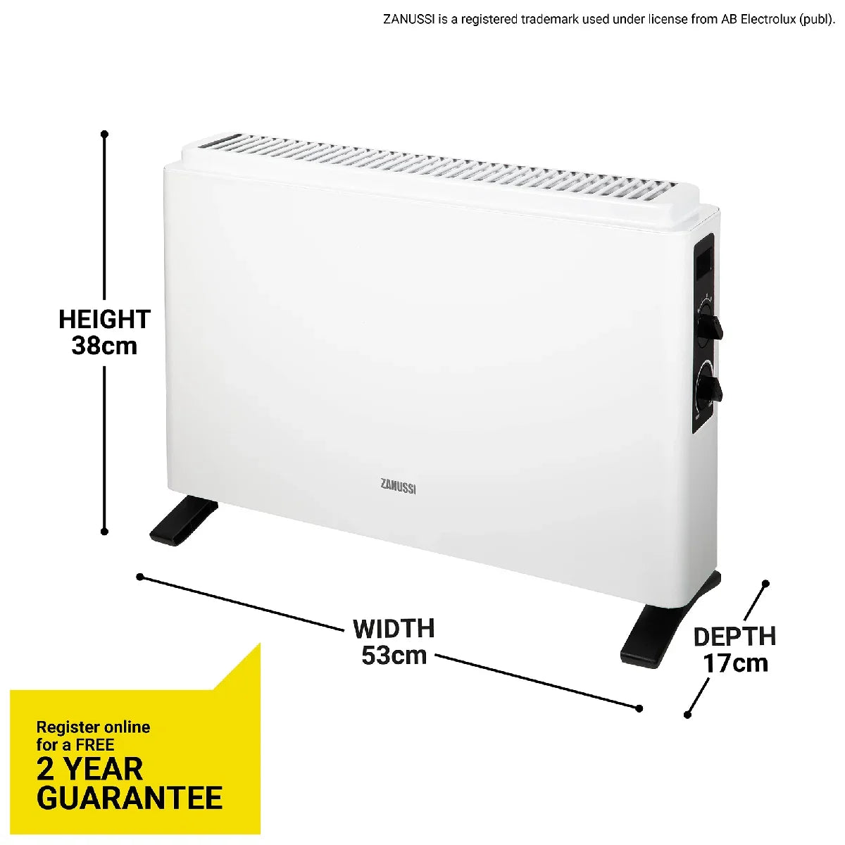 Zanussi ZCVH4004 2kW Convection Heater in White