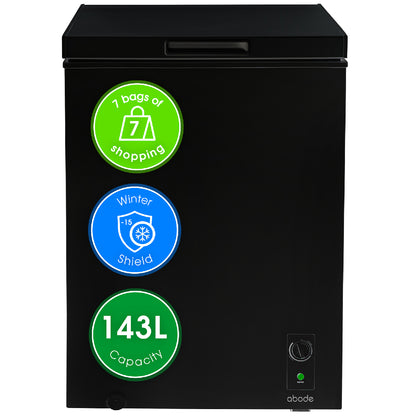 Abode A142CF0E1B 143L Chest Freezer - Black