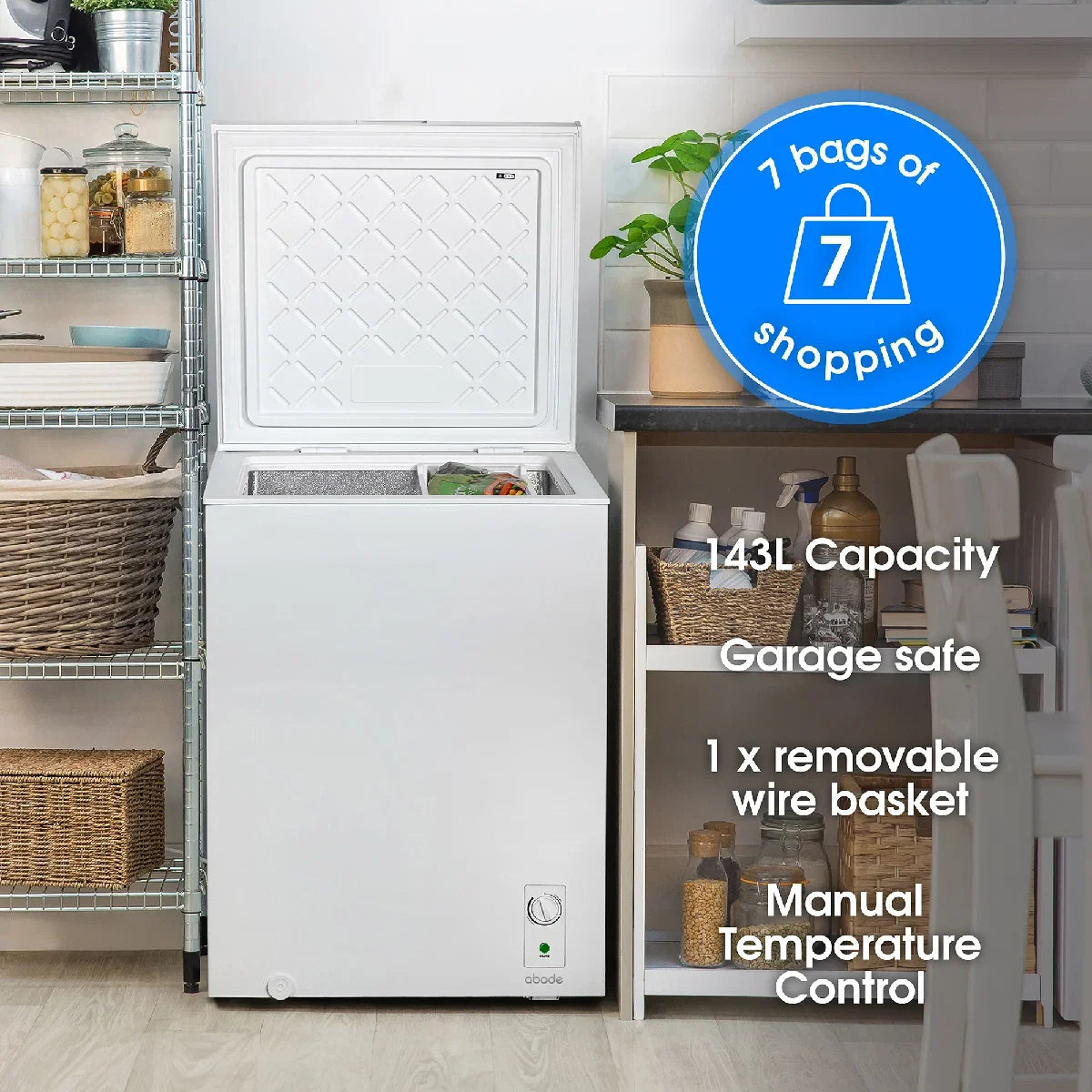 Abode A142CF0E1W 143L Chest Freezer - White
