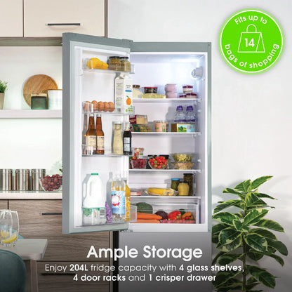 Abode A180FF541E1S, 288L 70/30 Static Fridge Freezer in Silver
