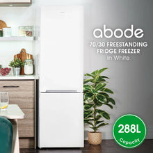 Abode A180FF541E1W, 288L 70/30 Static Fridge Freezer in White