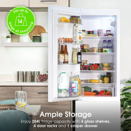 Abode A180FF541E1W, 288L 70/30 Static Fridge Freezer in White
