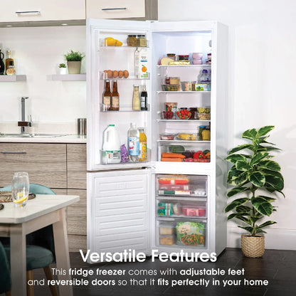 Abode A180FF541E1W, 288L 70/30 Static Fridge Freezer in White