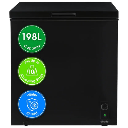 Abode A198CF0E1B 198L Chest Freezer in Black
