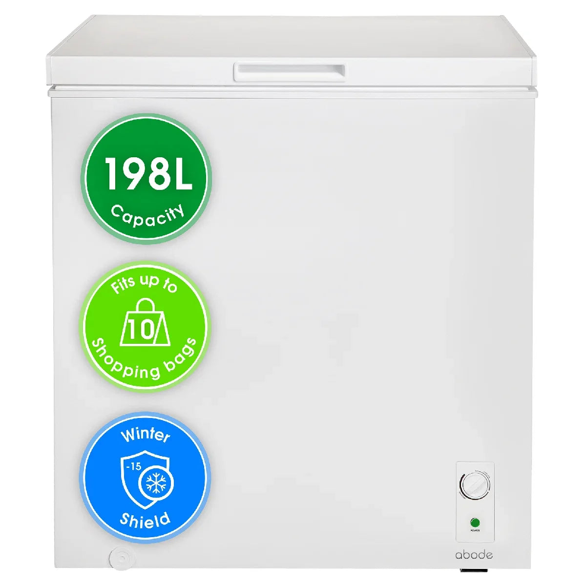 Abode A198CF0E1W 198L Chest Freezer in White