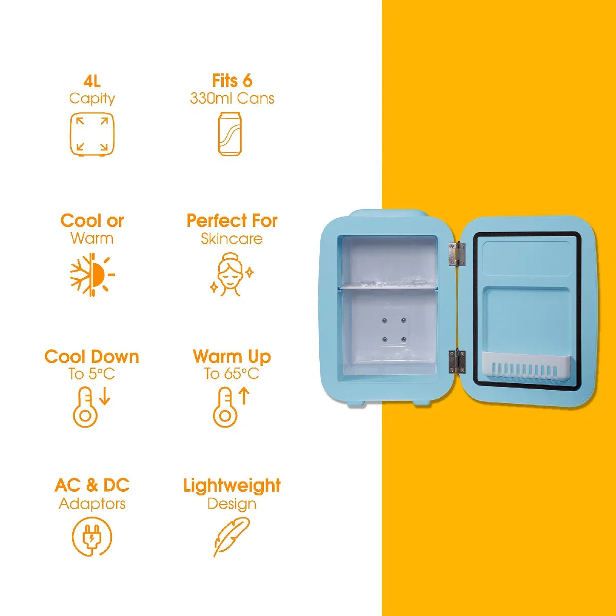 Abode, A4CLR201BL, Retro 4L Cooler in Blue