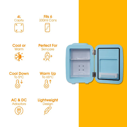 Abode, A4CLR201BL, Retro 4L Cooler in Blue