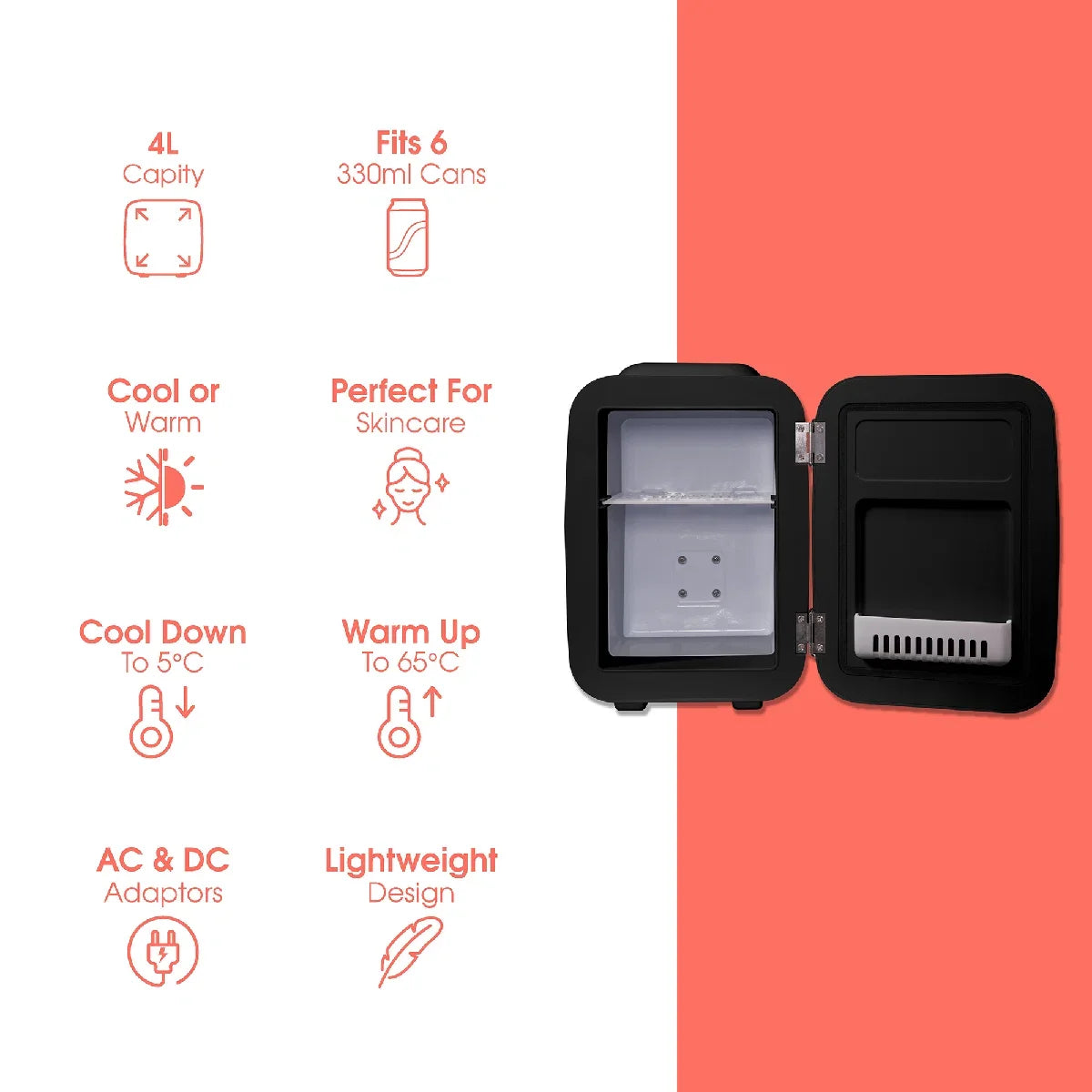 Abode, A4CLR201B, Retro 4L Cooler in Black