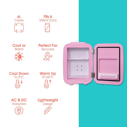 Abode, A4CLR201P, Retro 4L Cooler in Pink