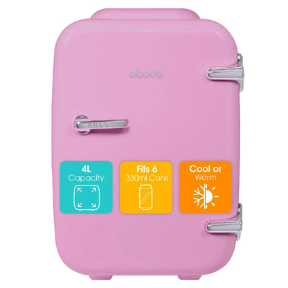 Abode, A4CLR201P, Retro 4L Cooler in Pink