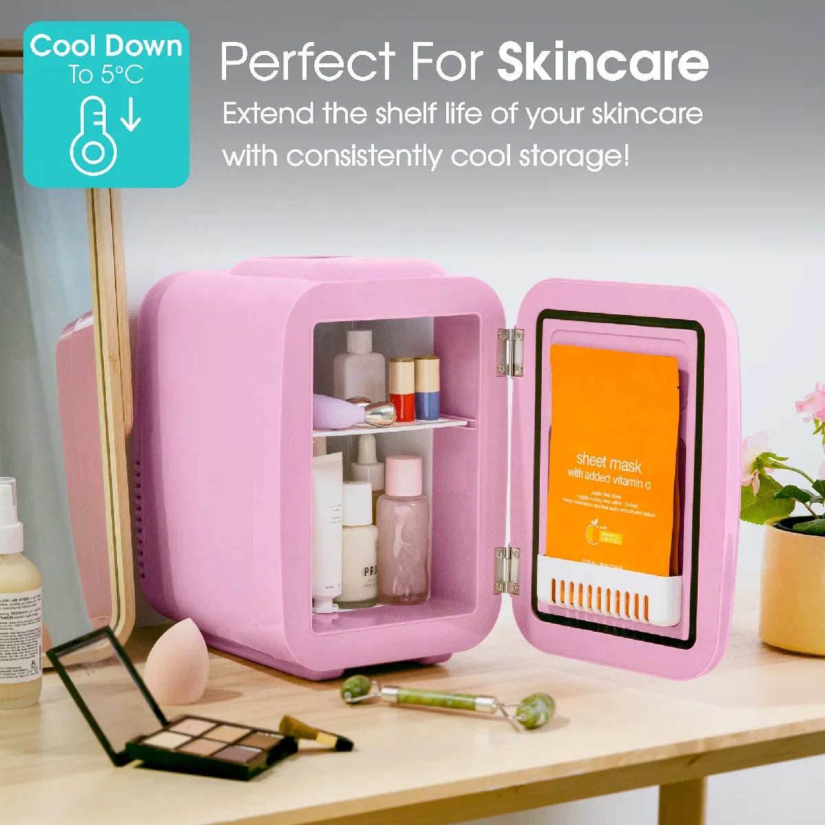Abode, A4CLR201P, Retro 4L Cooler in Pink
