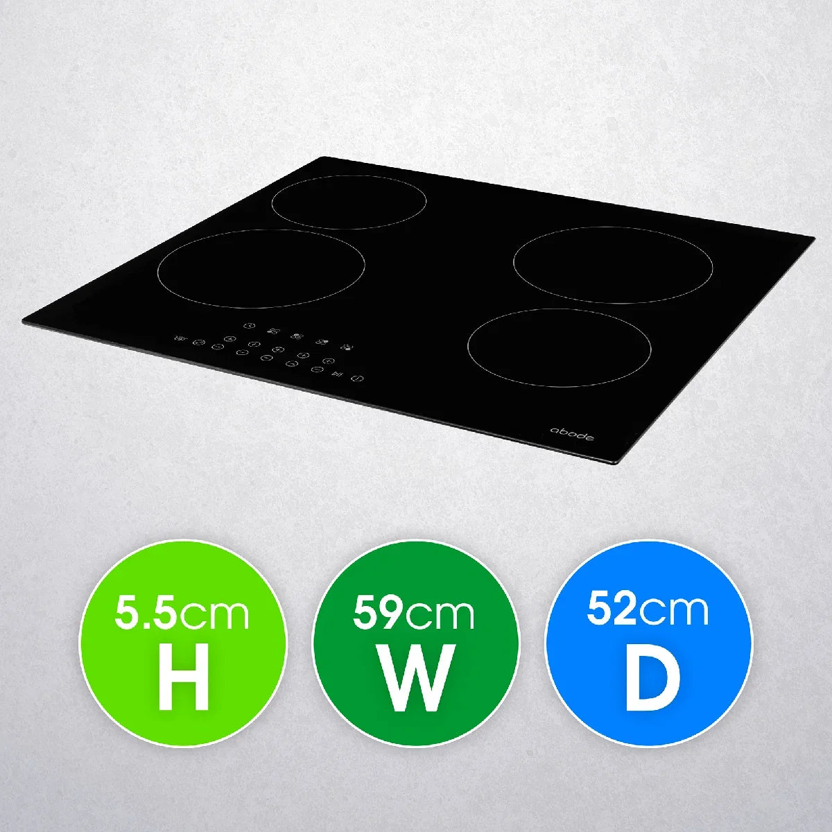 Abode A60EH301B 60cm 4 Zone Electric Hob in Black