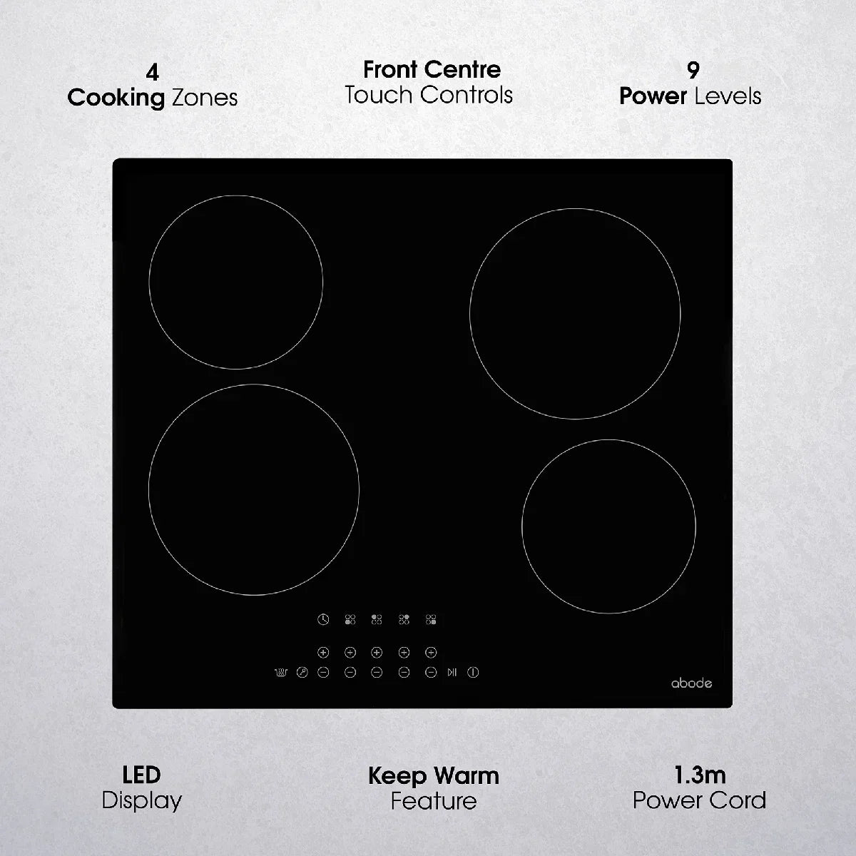Abode A60EH301B 60cm 4 Zone Electric Hob in Black