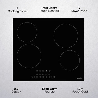 Abode A60EH301B 60cm 4 Zone Electric Hob in Black