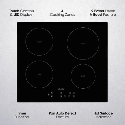 Abode A60IH301B, 60cm Integrated Induction Hob in Black