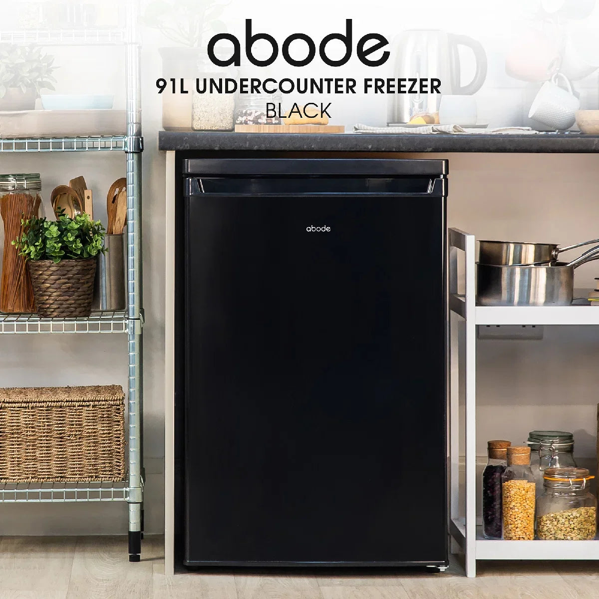 Abode A85UCFZ552E1B 55cm Undercounter Freezer - Black