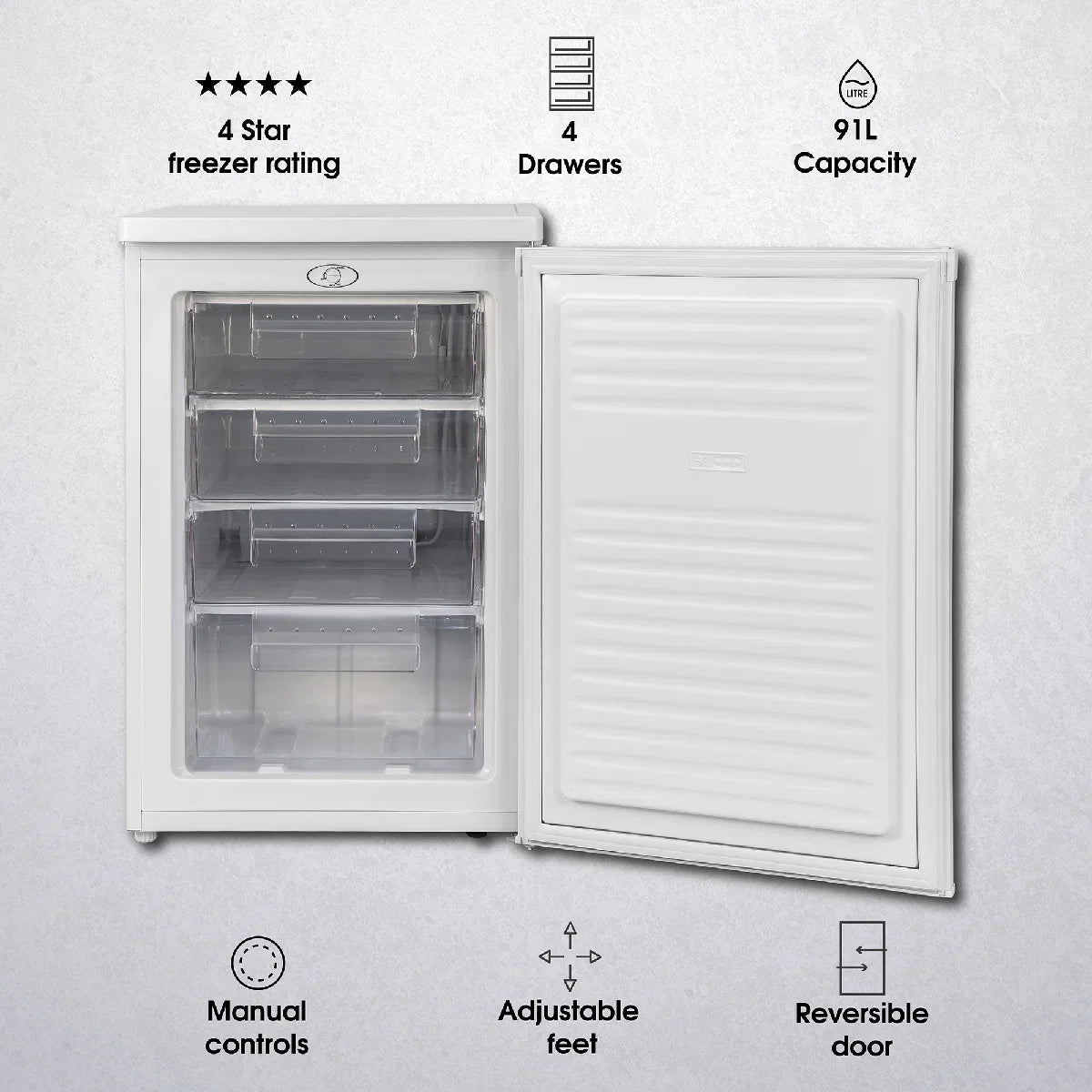 Abode A85UCFZ552E1W 55cm Undercounter Freezer - White