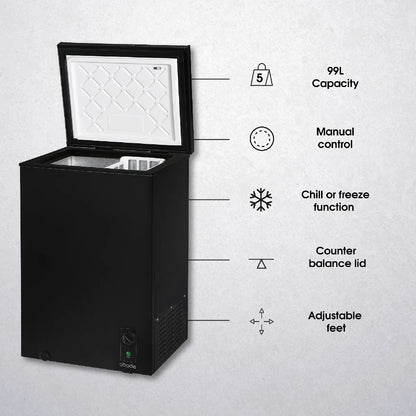Abode A99CF0E1B 99L Chest Freezer - Black