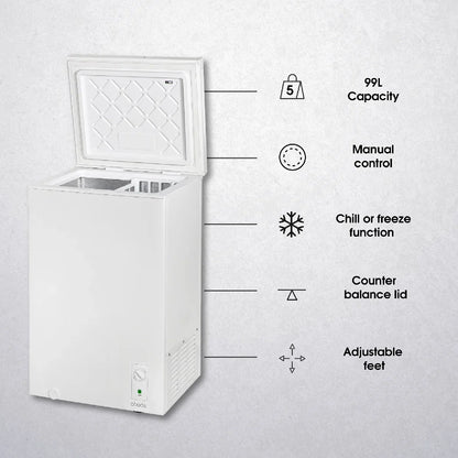 Abode A99CF0E1W 99L Chest Freezer - White
