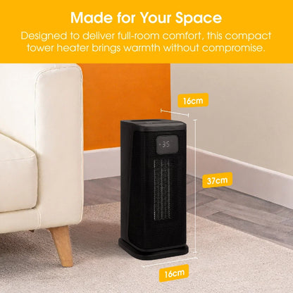 Abode ACTH2005, Digital Ceramic Tower Heater with Touch Control & Remote in Black