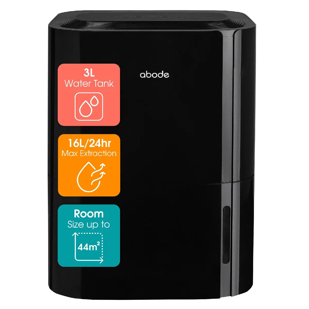 Abode ADH1601B, 16L Dehumidifier in Black