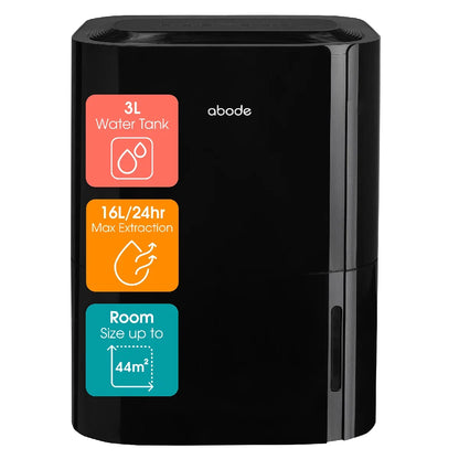 Abode ADH1601B, 16L Dehumidifier in Black