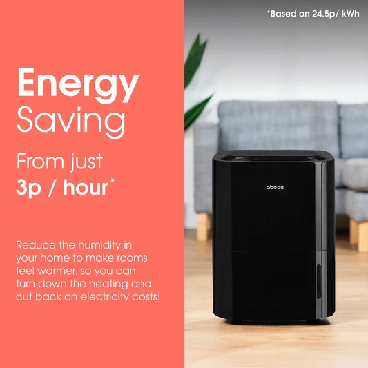 Abode ADH1601B, 16L Dehumidifier in Black