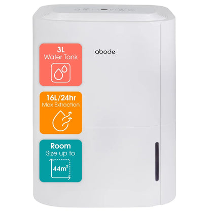 Abode ADH1601, 16L Dehumidifier in White