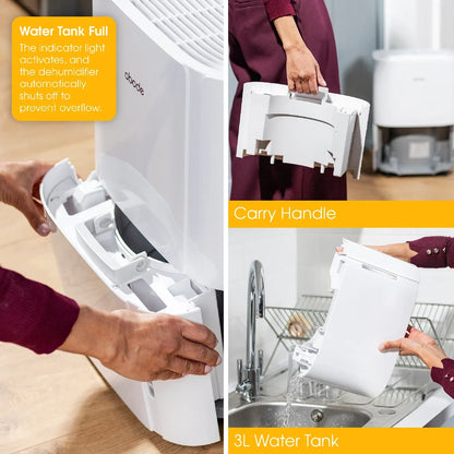 Abode ADH1601, 16L Dehumidifier in White