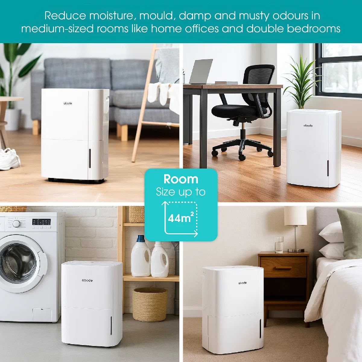 Abode ADH1601, 16L Dehumidifier in White