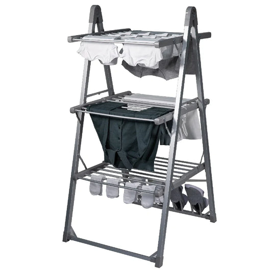 Abode AECRD2002 Electric Clothes Rack Dryer with Shoe Rails - Silver