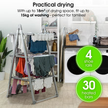 Abode AECRD2002 Electric Clothes Rack Dryer with Shoe Rails - Silver