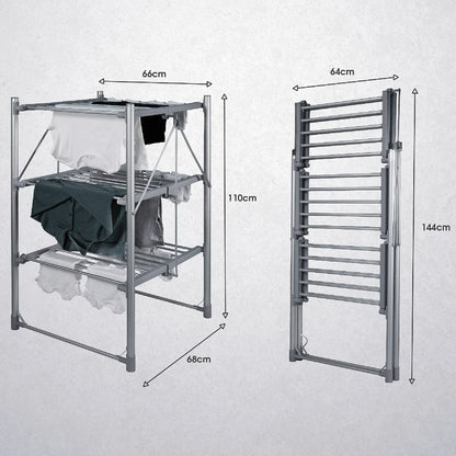 Abode AECRD2003 3 Tiered Foldable Electric Airer - Silver