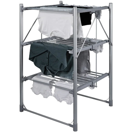 Abode AECRD2003 3 Tiered Foldable Electric Airer - Silver
