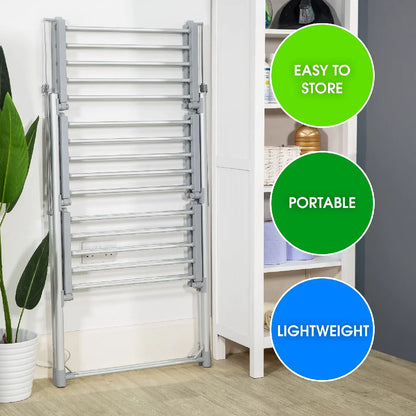 Abode AECRD2003 3 Tiered Foldable Electric Airer - Silver