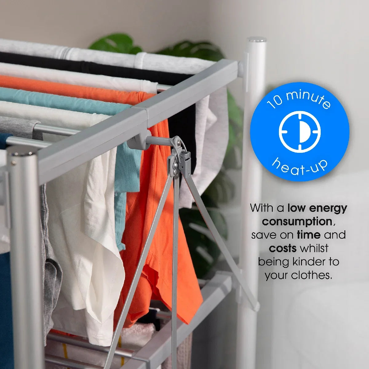 Abode AECRD2003 3 Tiered Foldable Electric Airer - Silver