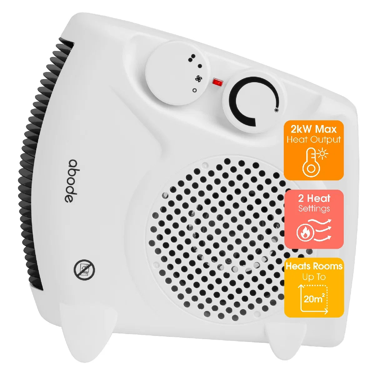 Abode AFH1001, Horizontal and Vertical Fan Heater in White