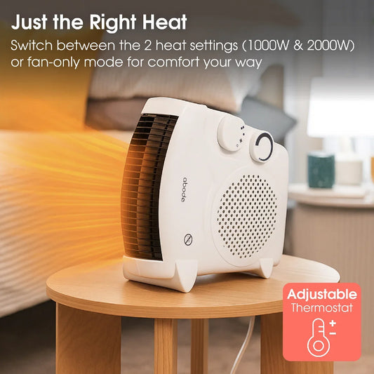 Abode AFH1001, Horizontal and Vertical Fan Heater in White