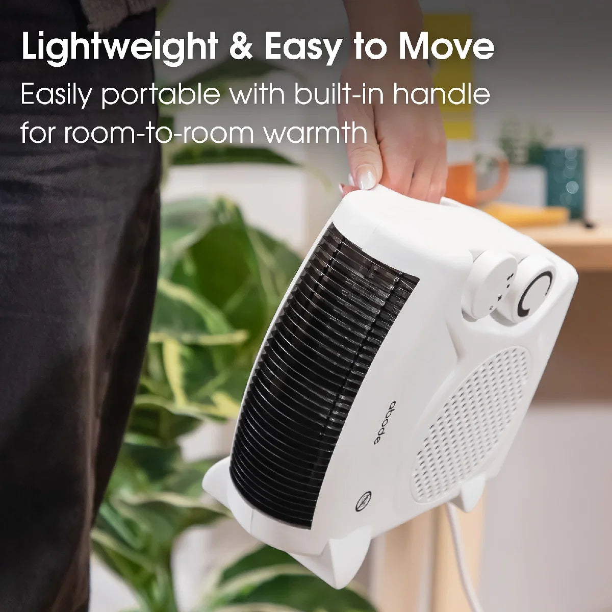 Abode AFH1001, Horizontal and Vertical Fan Heater in White