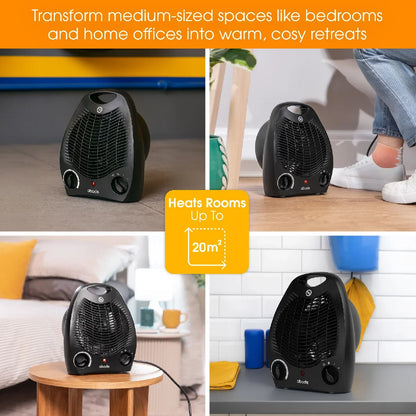 Abode AFH1002B 2kW Fan Heater in Black