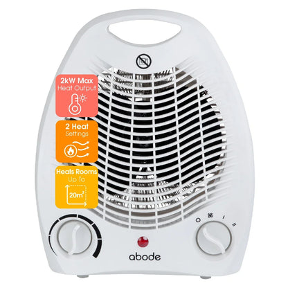 Abode AFH1002 2kW Fan Heater in White