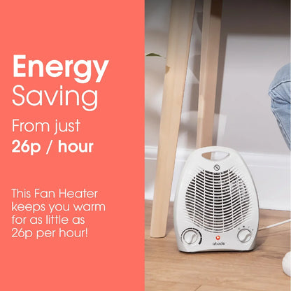 Abode AFH1002 2kW Fan Heater in White