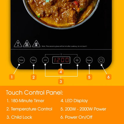 Abode AINDH1002 Single Induction Hob in Black