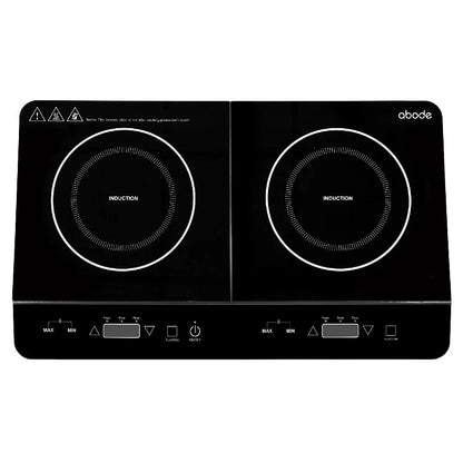 Abode AINDH2002 Portable Double Induction Hob, Digital Dual Control 2.8kW Plug & Play - Black