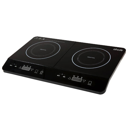 Abode AINDH2002 Portable Double Induction Hob, Digital Dual Control 2.8kW Plug & Play - Black