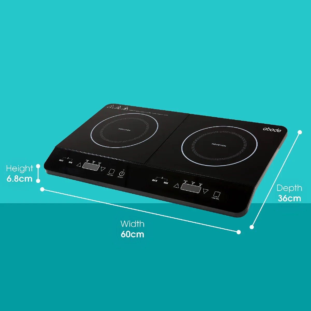 Abode AINDH2003, Double Induction Hob in Black