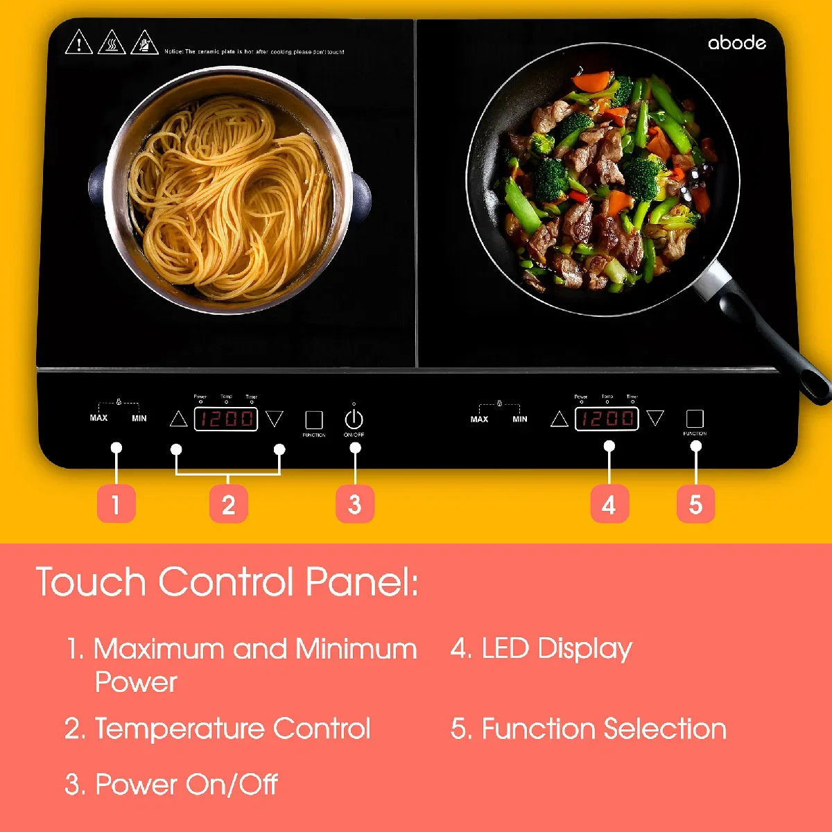 Abode AINDH2003, Double Induction Hob in Black